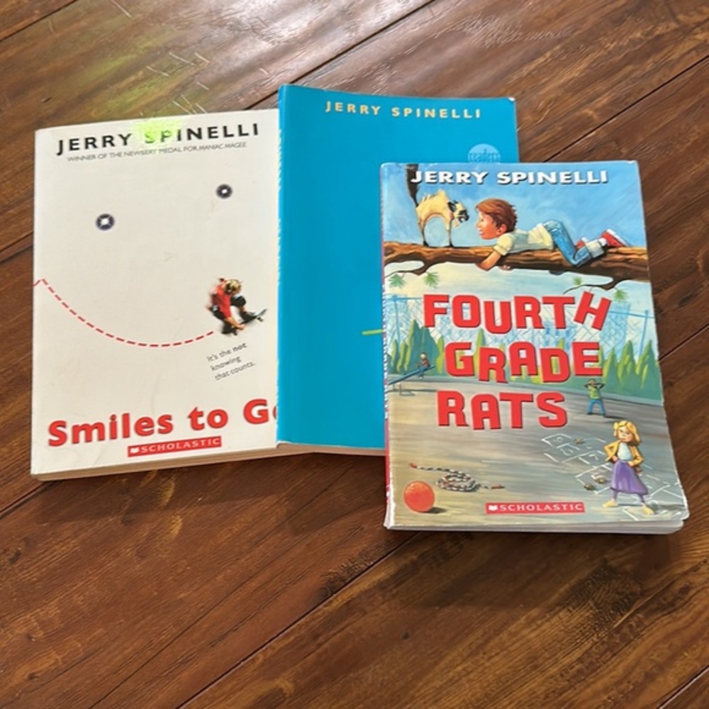 3 Jerry Spinelli chapter books Smiles to Go & Stargirl‎ & 4th Grade Rats